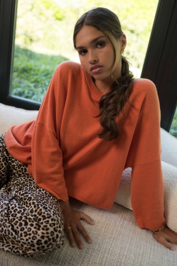 Grace Oversized Sweater tangerine