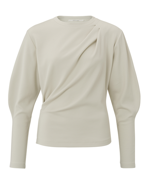 SWEATSHIRT with PLEATED DETAILS silver sand