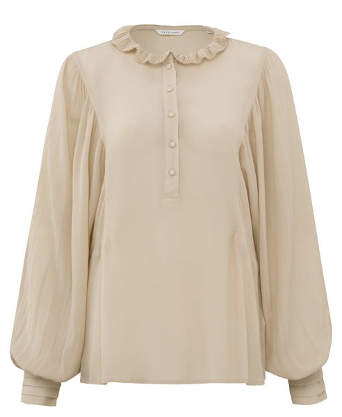 WOVEN TOP WITH BATWING SLEEVES beige