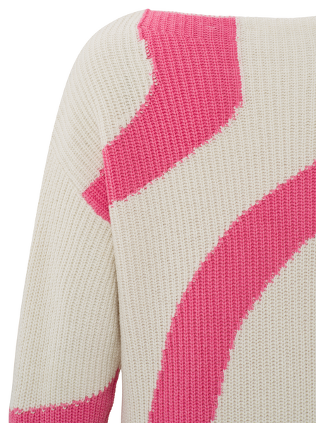 Jacquard Sweater with Boatneck bone white dessin