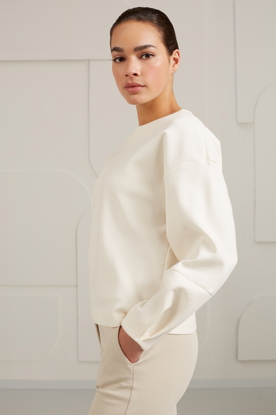 Sweatshirt with Puff Sleeves off white