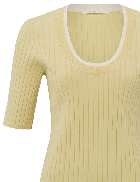 Fitted Half Sleeve Sweater parsnip yellow