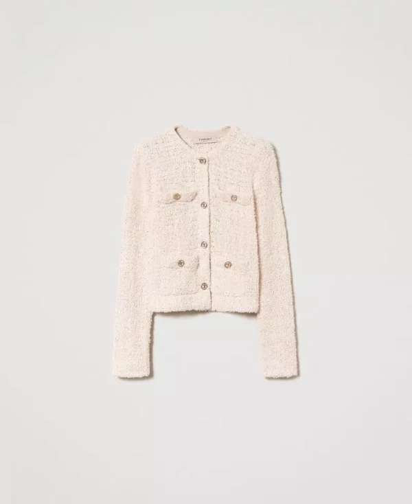 Knitted Jacket boucle cupcake pink