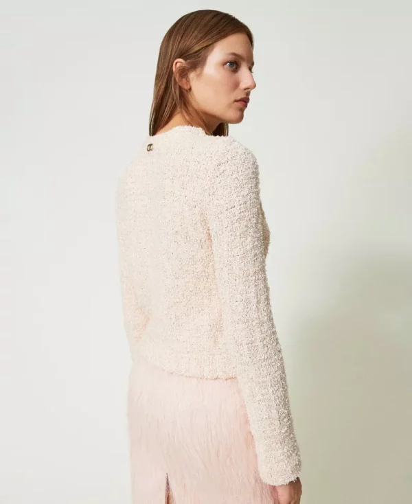 Knitted Jacket boucle cupcake pink