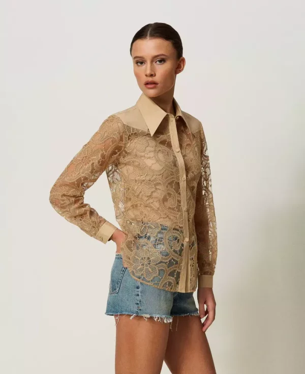 Embroidery Organza Shirt ginger
