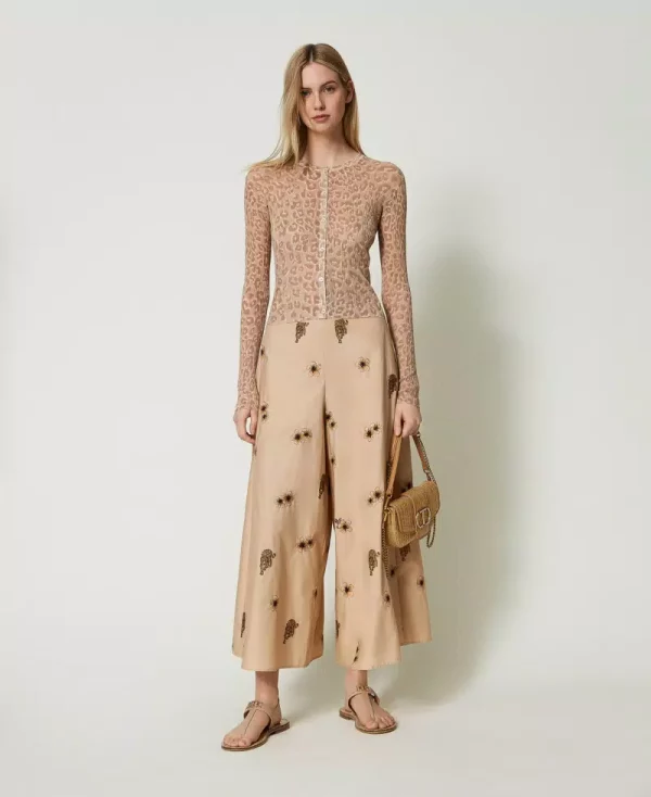 Woven Trousers Jungle creme brulee