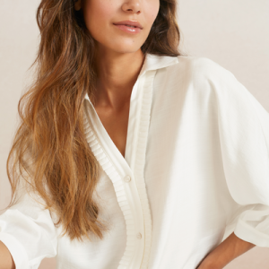 Batwing Blouse with Ruffle detail off white