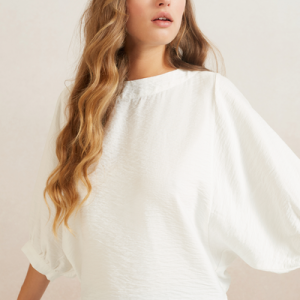 Batwing Boatneck top off white